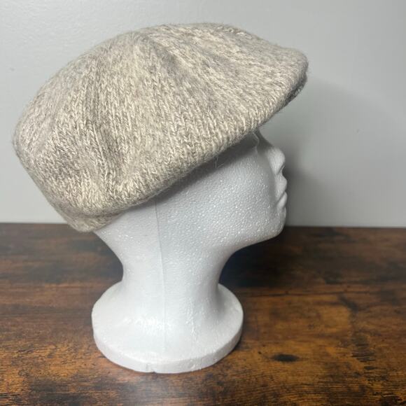 Vintage Unbranded Speckled Taupe Wool Blend Beret Style Newsboy Hat Academia - Picture 4 of 7